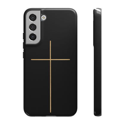 Minimalist Cross Phone Case, Tough iPhone Cover for Faithful Souls, Gift for Christians, Stylish Tech Accessories, Modern Christian Design