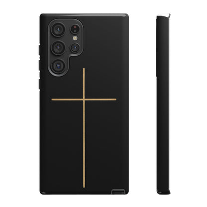 Minimalist Cross Phone Case, Tough iPhone Cover for Faithful Souls, Gift for Christians, Stylish Tech Accessories, Modern Christian Design