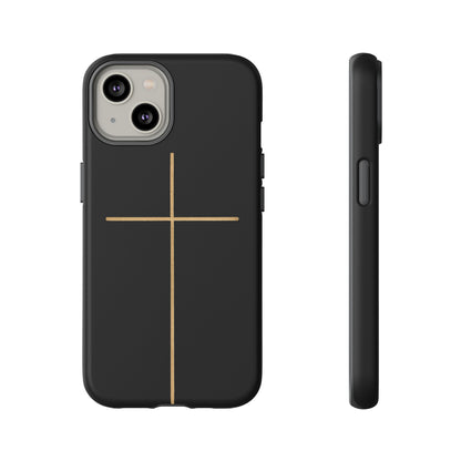 Minimalist Cross Phone Case, Tough iPhone Cover for Faithful Souls, Gift for Christians, Stylish Tech Accessories, Modern Christian Design