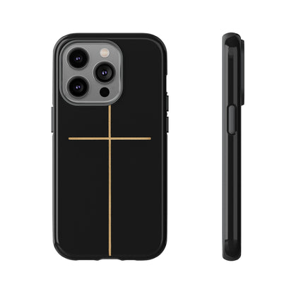 Minimalist Cross Phone Case, Tough iPhone Cover for Faithful Souls, Gift for Christians, Stylish Tech Accessories, Modern Christian Design