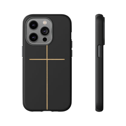 Minimalist Cross Phone Case, Tough iPhone Cover for Faithful Souls, Gift for Christians, Stylish Tech Accessories, Modern Christian Design
