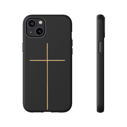 Minimalist Cross Phone Case, Tough iPhone Cover for Faithful Souls, Gift for Christians, Stylish Tech Accessories, Modern Christian Design