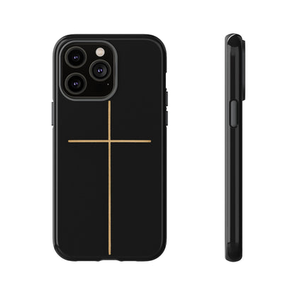Minimalist Cross Phone Case, Tough iPhone Cover for Faithful Souls, Gift for Christians, Stylish Tech Accessories, Modern Christian Design