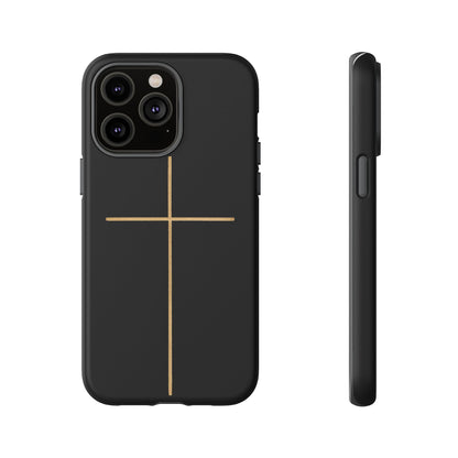 Minimalist Cross Phone Case, Tough iPhone Cover for Faithful Souls, Gift for Christians, Stylish Tech Accessories, Modern Christian Design