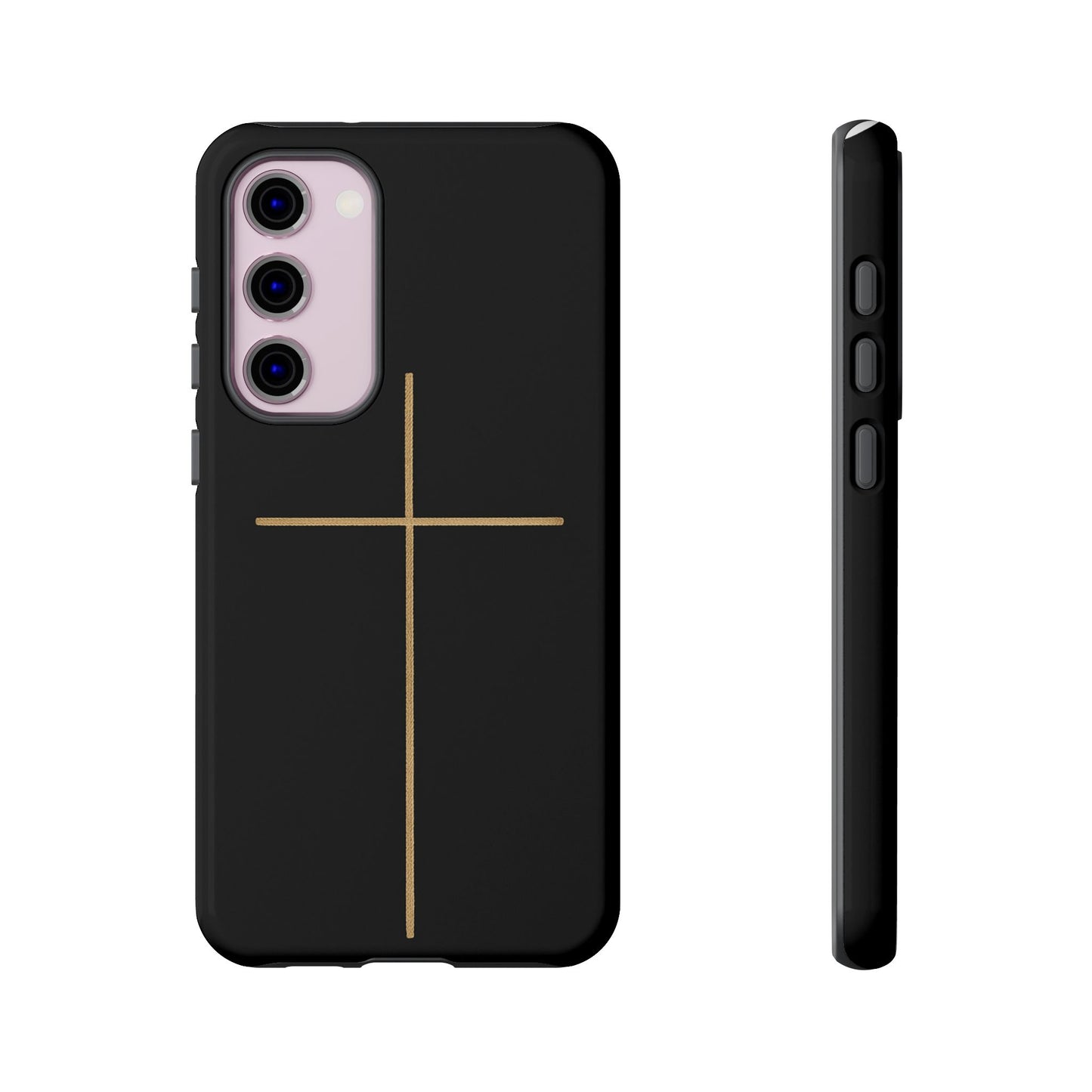 Minimalist Cross Phone Case, Tough iPhone Cover for Faithful Souls, Gift for Christians, Stylish Tech Accessories, Modern Christian Design