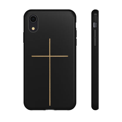 Minimalist Cross Phone Case, Tough iPhone Cover for Faithful Souls, Gift for Christians, Stylish Tech Accessories, Modern Christian Design