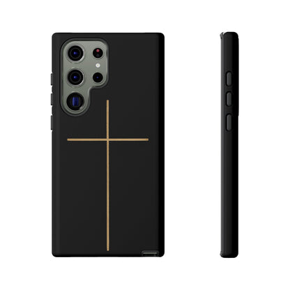 Minimalist Cross Phone Case, Tough iPhone Cover for Faithful Souls, Gift for Christians, Stylish Tech Accessories, Modern Christian Design