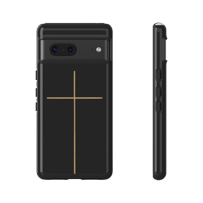 Minimalist Cross Phone Case, Tough iPhone Cover for Faithful Souls, Gift for Christians, Stylish Tech Accessories, Modern Christian Design