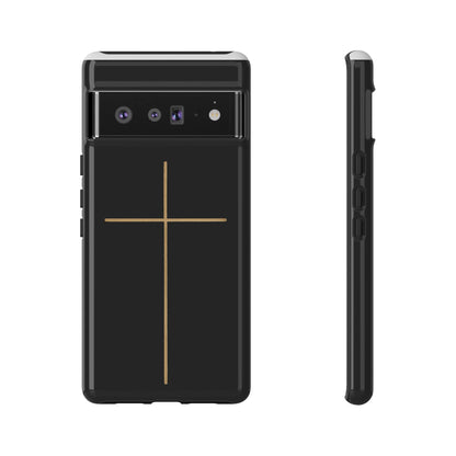 Minimalist Cross Phone Case, Tough iPhone Cover for Faithful Souls, Gift for Christians, Stylish Tech Accessories, Modern Christian Design