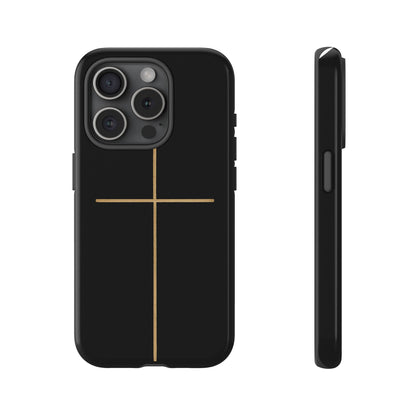 Minimalist Cross Phone Case, Tough iPhone Cover for Faithful Souls, Gift for Christians, Stylish Tech Accessories, Modern Christian Design