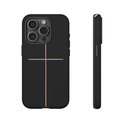 Minimalist Cross Phone Case, Tough iPhone Cover for Faithful Souls, Gift for Christians, Stylish Tech Accessories, Modern Christian Design