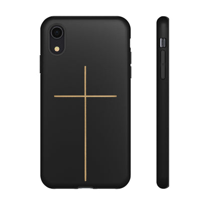 Minimalist Cross Phone Case, Tough iPhone Cover for Faithful Souls, Gift for Christians, Stylish Tech Accessories, Modern Christian Design