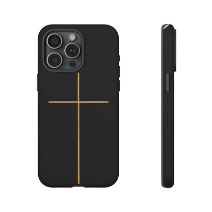 Minimalist Cross Phone Case, Tough iPhone Cover for Faithful Souls, Gift for Christians, Stylish Tech Accessories, Modern Christian Design