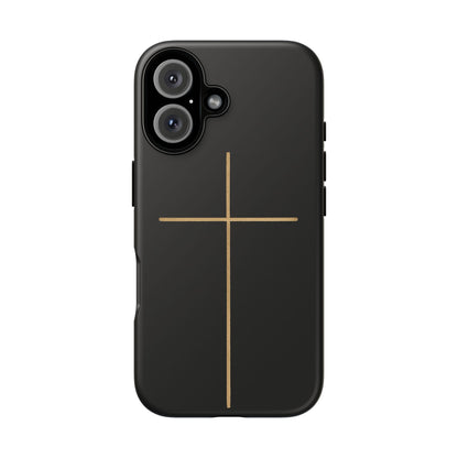 Minimalist Cross Phone Case, Tough iPhone Cover for Faithful Souls, Gift for Christians, Stylish Tech Accessories, Modern Christian Design