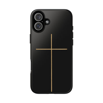 Minimalist Cross Phone Case, Tough iPhone Cover for Faithful Souls, Gift for Christians, Stylish Tech Accessories, Modern Christian Design