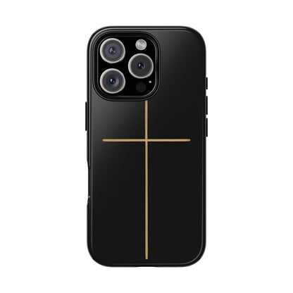 Minimalist Cross Phone Case, Tough iPhone Cover for Faithful Souls, Gift for Christians, Stylish Tech Accessories, Modern Christian Design