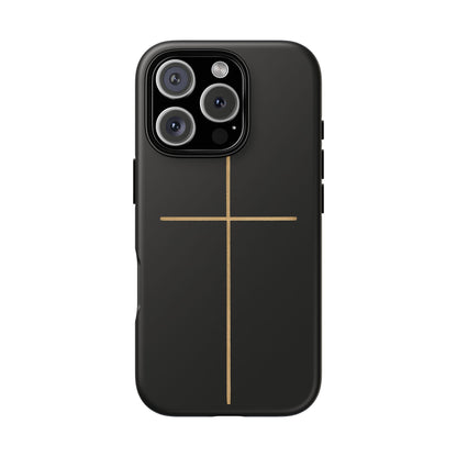 Minimalist Cross Phone Case, Tough iPhone Cover for Faithful Souls, Gift for Christians, Stylish Tech Accessories, Modern Christian Design