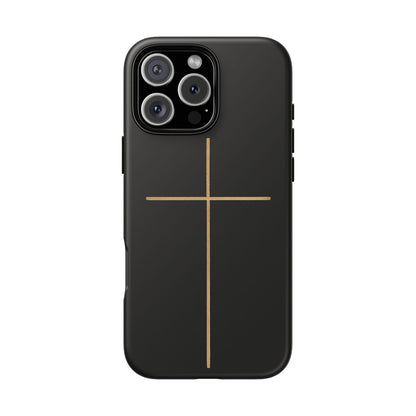 Minimalist Cross Phone Case, Tough iPhone Cover for Faithful Souls, Gift for Christians, Stylish Tech Accessories, Modern Christian Design