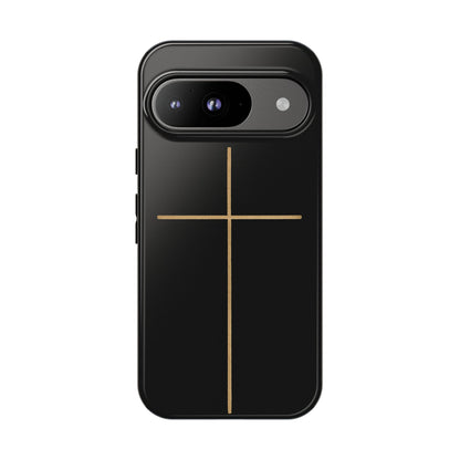 Minimalist Cross Phone Case, Tough iPhone Cover for Faithful Souls, Gift for Christians, Stylish Tech Accessories, Modern Christian Design