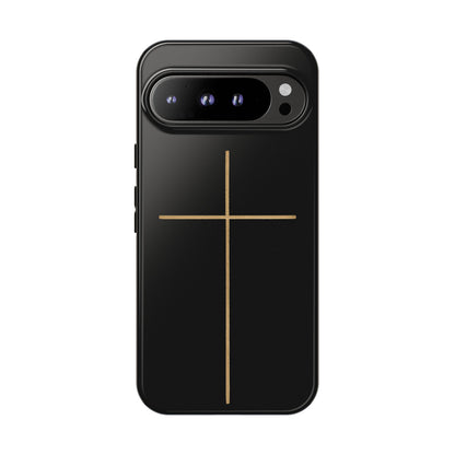 Minimalist Cross Phone Case, Tough iPhone Cover for Faithful Souls, Gift for Christians, Stylish Tech Accessories, Modern Christian Design
