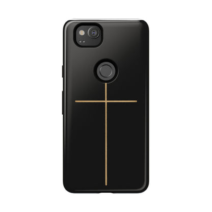 Minimalist Cross Phone Case, Tough iPhone Cover for Faithful Souls, Gift for Christians, Stylish Tech Accessories, Modern Christian Design