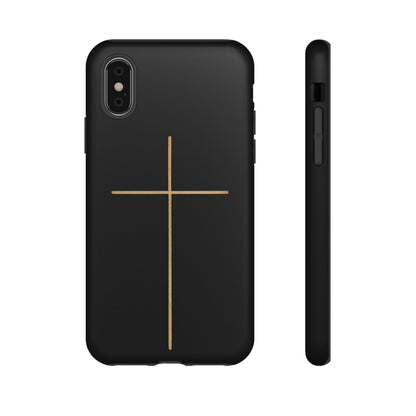 Minimalist Cross Phone Case, Tough iPhone Cover for Faithful Souls, Gift for Christians, Stylish Tech Accessories, Modern Christian Design