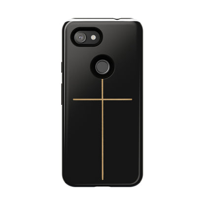 Minimalist Cross Phone Case, Tough iPhone Cover for Faithful Souls, Gift for Christians, Stylish Tech Accessories, Modern Christian Design