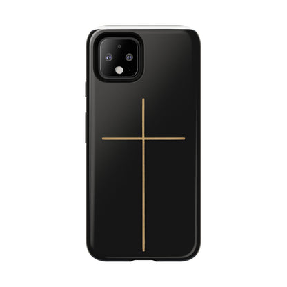 Minimalist Cross Phone Case, Tough iPhone Cover for Faithful Souls, Gift for Christians, Stylish Tech Accessories, Modern Christian Design