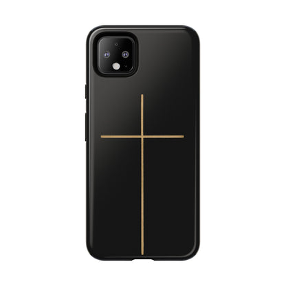 Minimalist Cross Phone Case, Tough iPhone Cover for Faithful Souls, Gift for Christians, Stylish Tech Accessories, Modern Christian Design