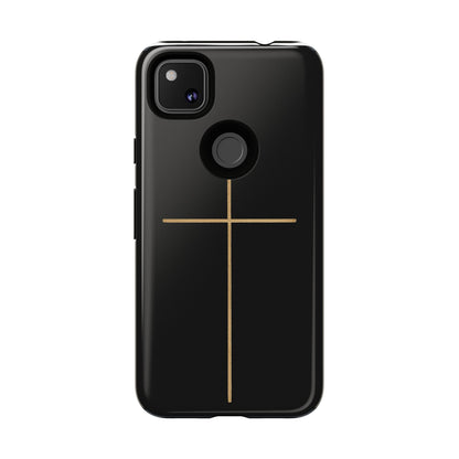 Minimalist Cross Phone Case, Tough iPhone Cover for Faithful Souls, Gift for Christians, Stylish Tech Accessories, Modern Christian Design