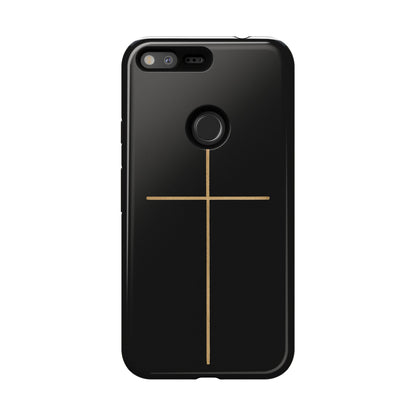 Minimalist Cross Phone Case, Tough iPhone Cover for Faithful Souls, Gift for Christians, Stylish Tech Accessories, Modern Christian Design