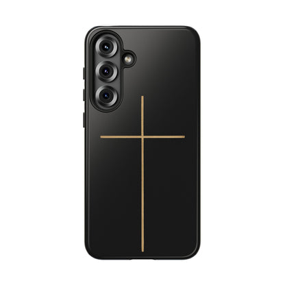 Minimalist Cross Phone Case, Tough iPhone Cover for Faithful Souls, Gift for Christians, Stylish Tech Accessories, Modern Christian Design