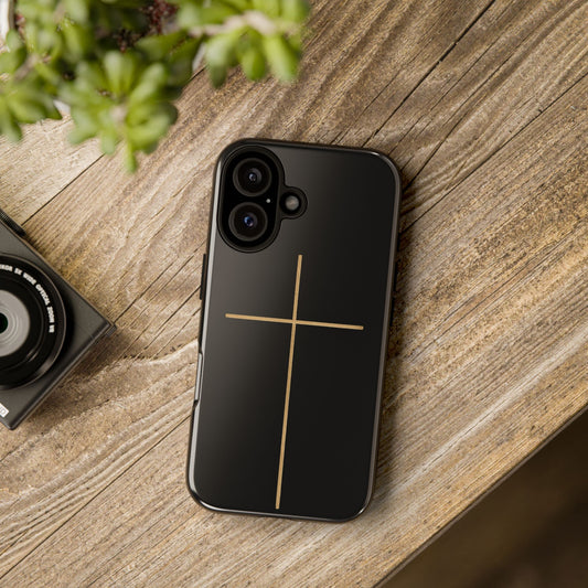 Minimalist Cross Phone Case, Tough iPhone Cover for Faithful Souls, Gift for Christians, Stylish Tech Accessories, Modern Christian Design