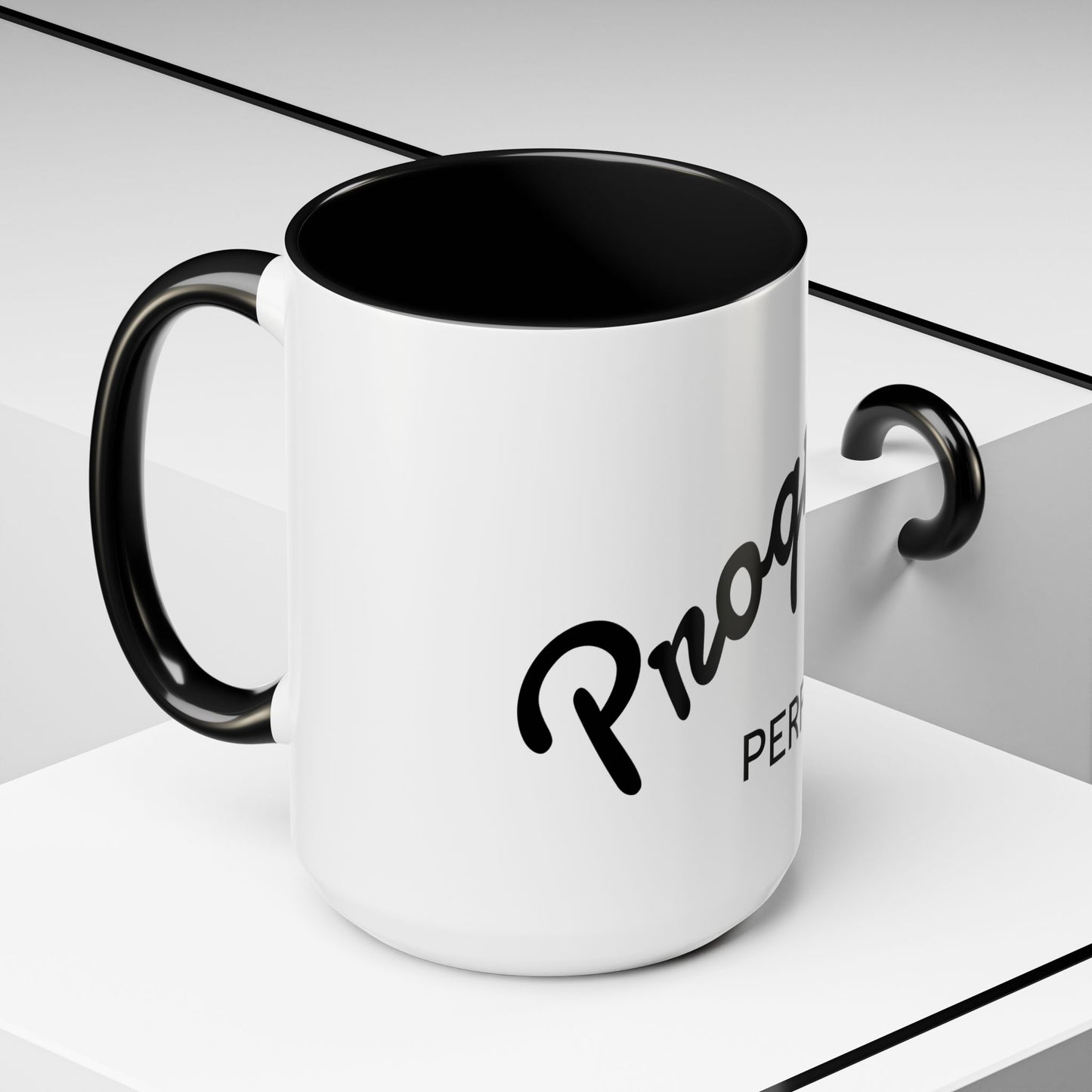 Motivational Accent Coffee Mug "Progress over Perfection"