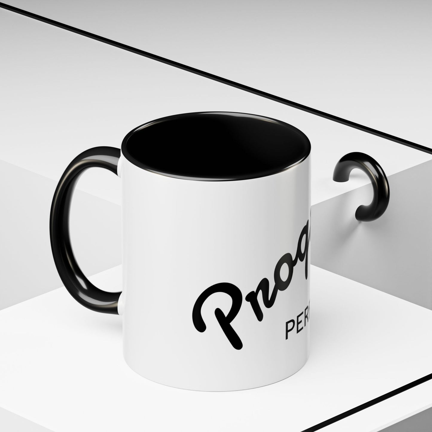 Motivational Accent Coffee Mug "Progress over Perfection"