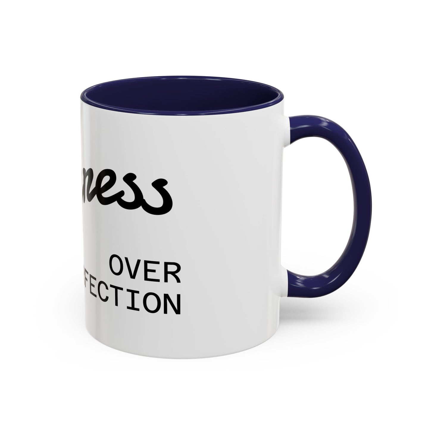 Motivational Accent Coffee Mug "Progress over Perfection"