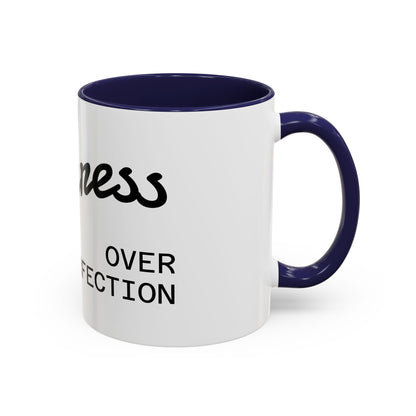 Motivational Accent Coffee Mug "Progress over Perfection"