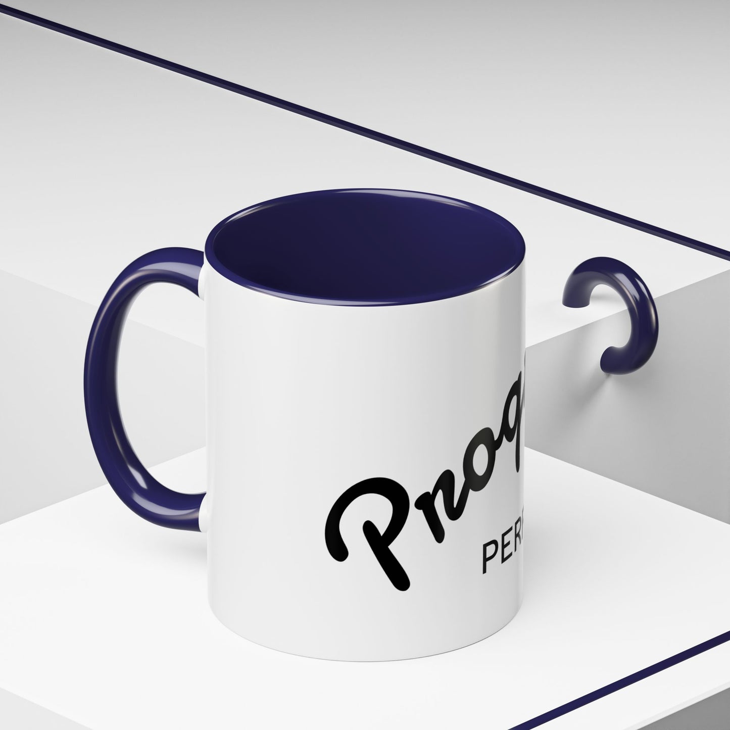 Motivational Accent Coffee Mug "Progress over Perfection"