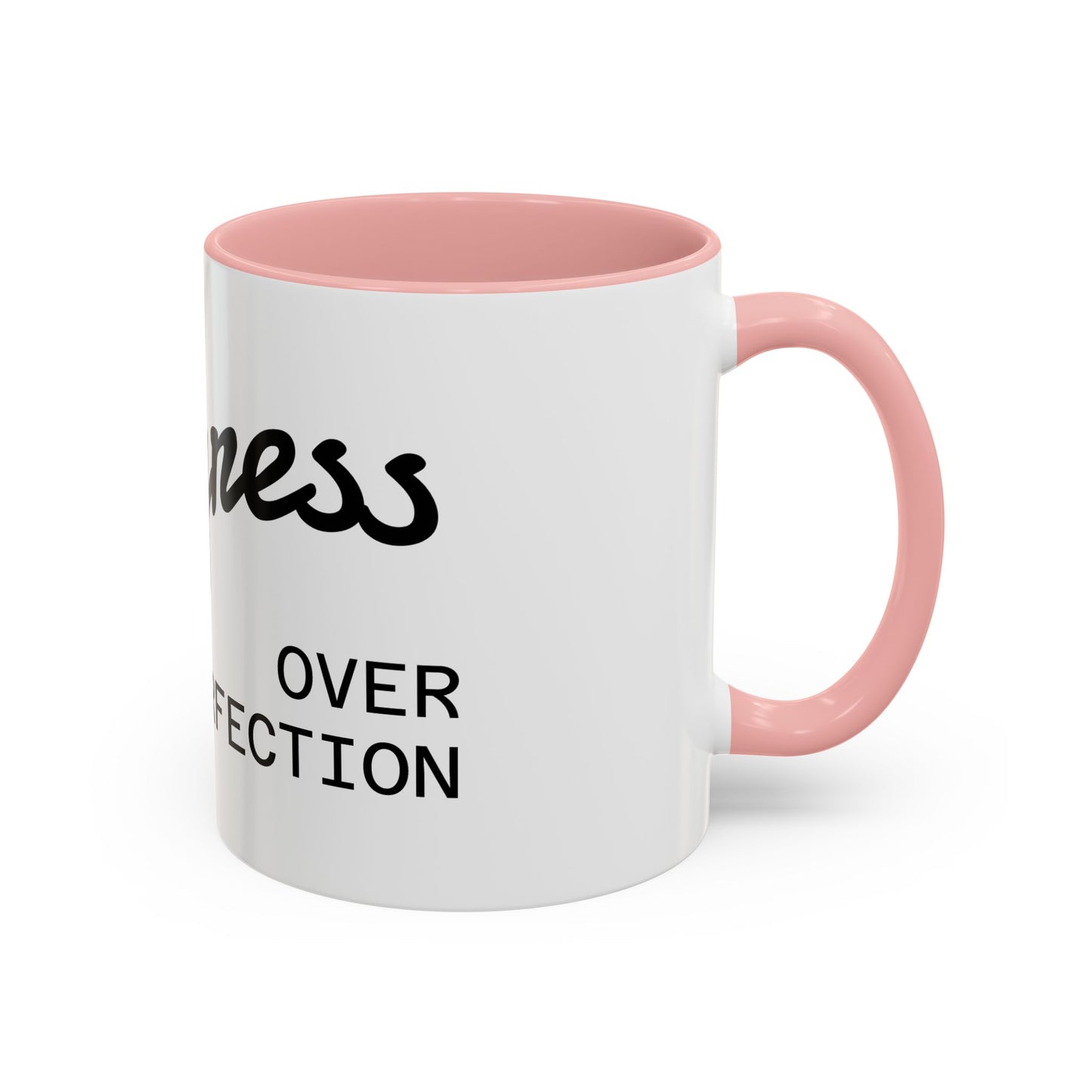 Motivational Accent Coffee Mug "Progress over Perfection"