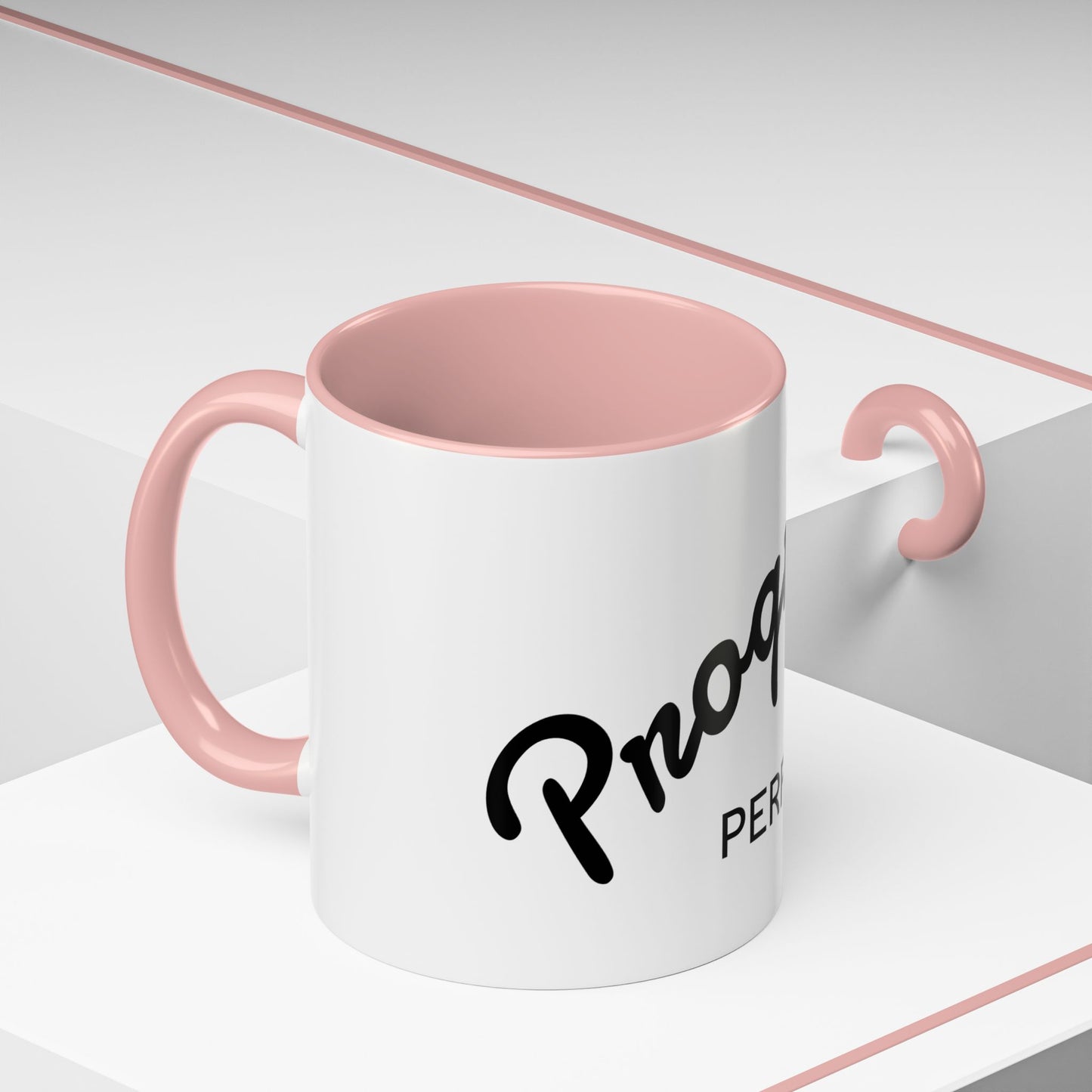 Motivational Accent Coffee Mug "Progress over Perfection"