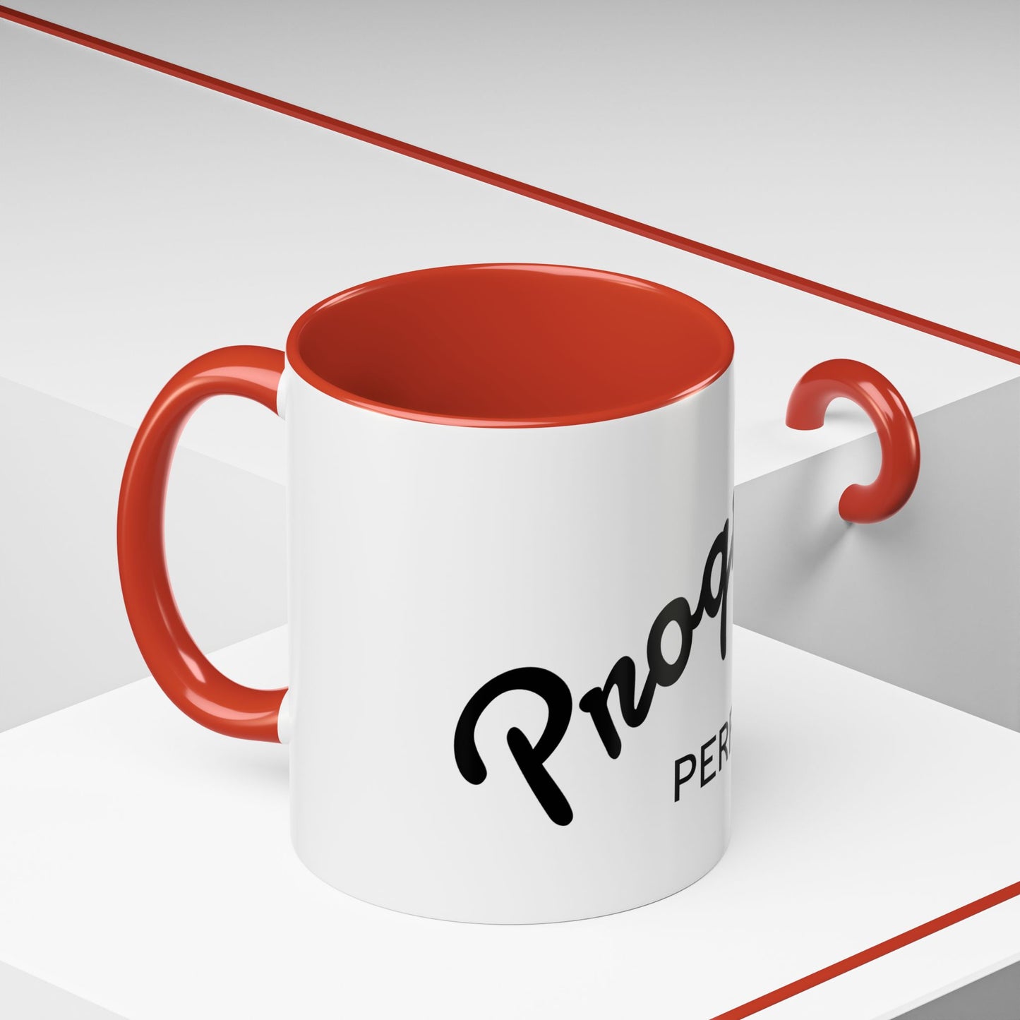 Motivational Accent Coffee Mug "Progress over Perfection"