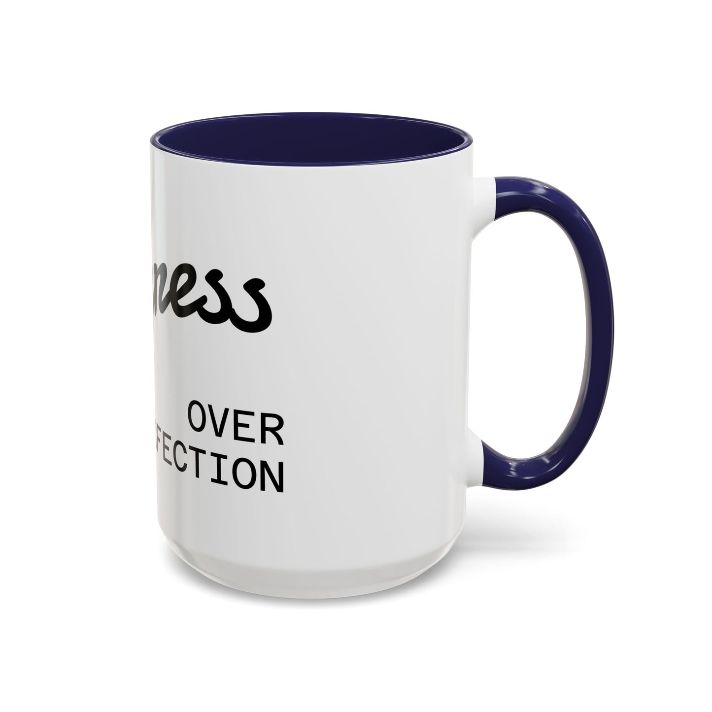 Motivational Accent Coffee Mug "Progress over Perfection"