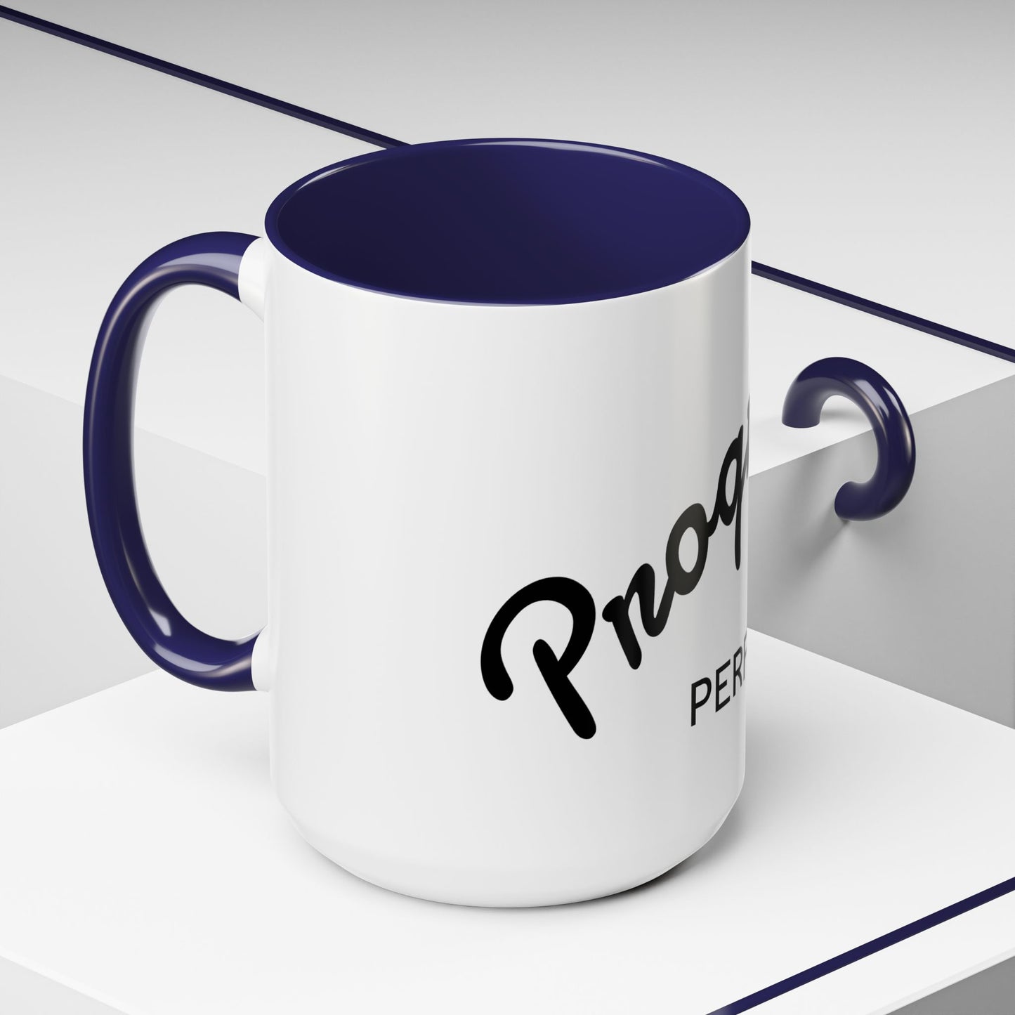 Motivational Accent Coffee Mug "Progress over Perfection"