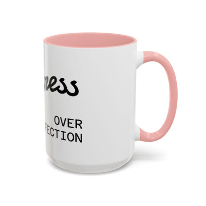 Motivational Accent Coffee Mug "Progress over Perfection"