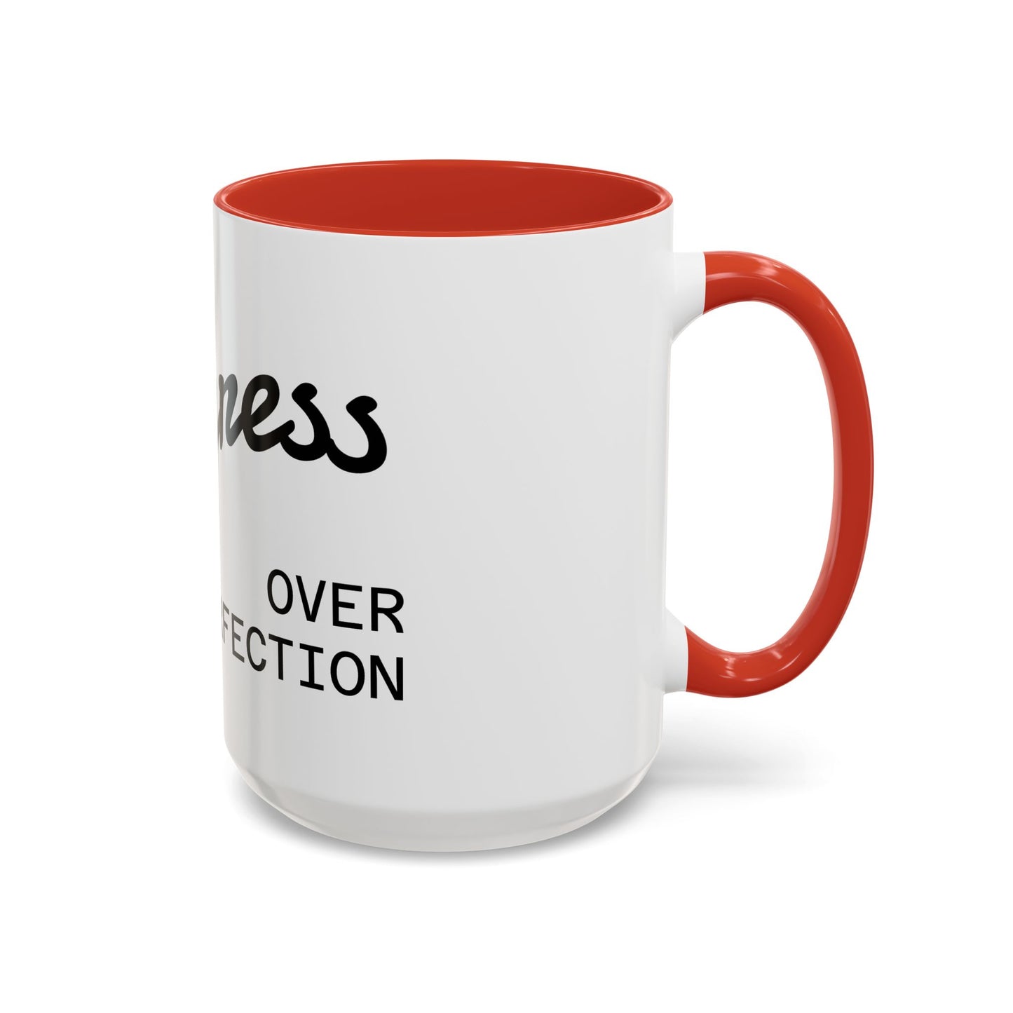 Motivational Accent Coffee Mug "Progress over Perfection"