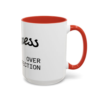 Motivational Accent Coffee Mug "Progress over Perfection"