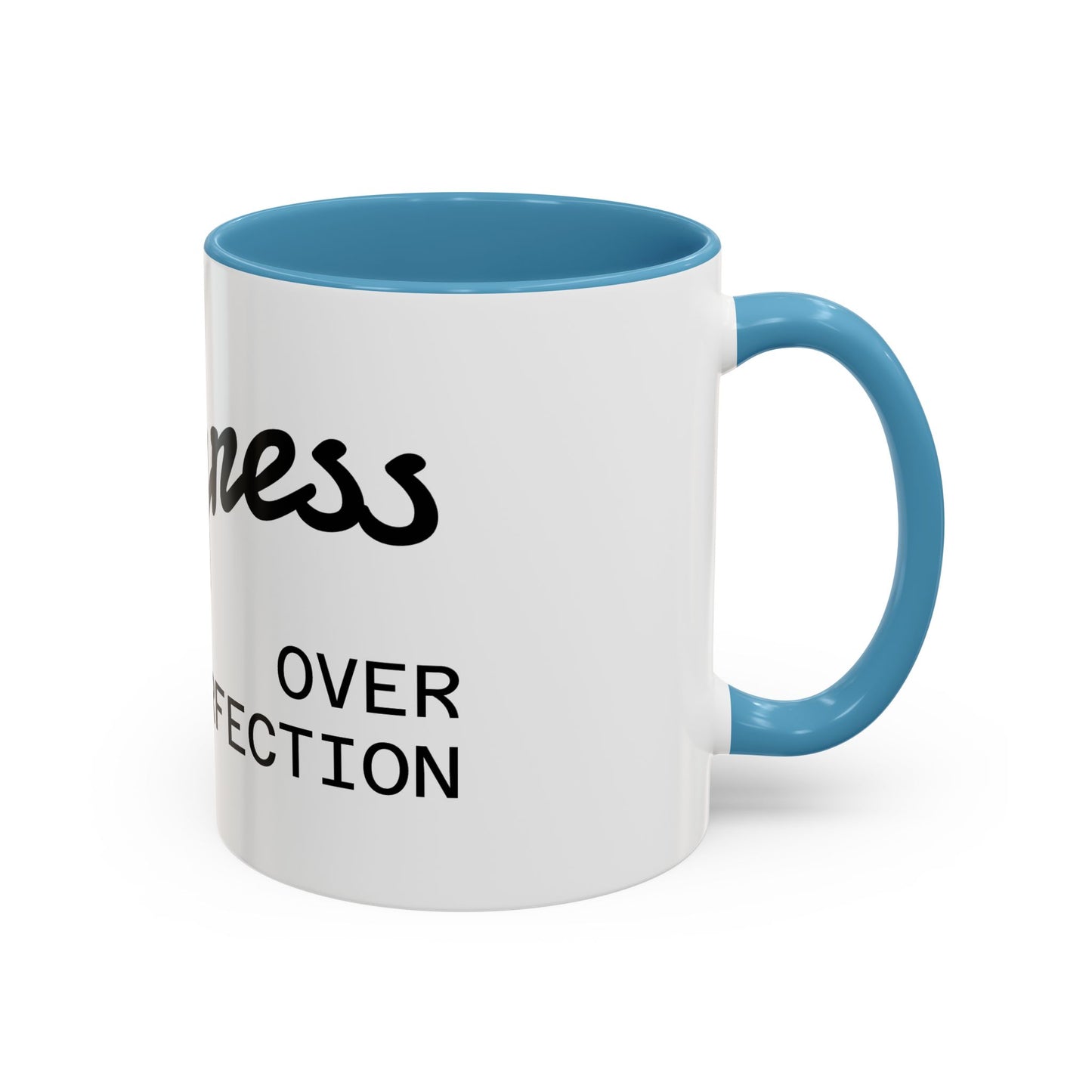 Motivational Accent Coffee Mug "Progress over Perfection"