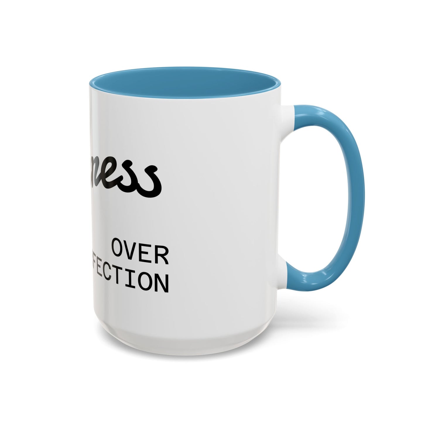 Motivational Accent Coffee Mug "Progress over Perfection"