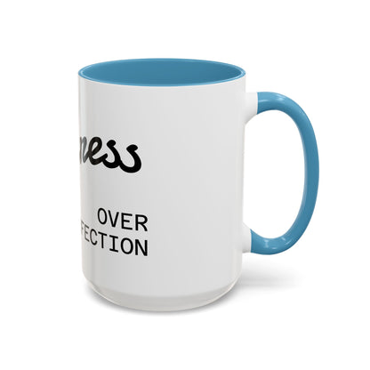 Motivational Accent Coffee Mug "Progress over Perfection"