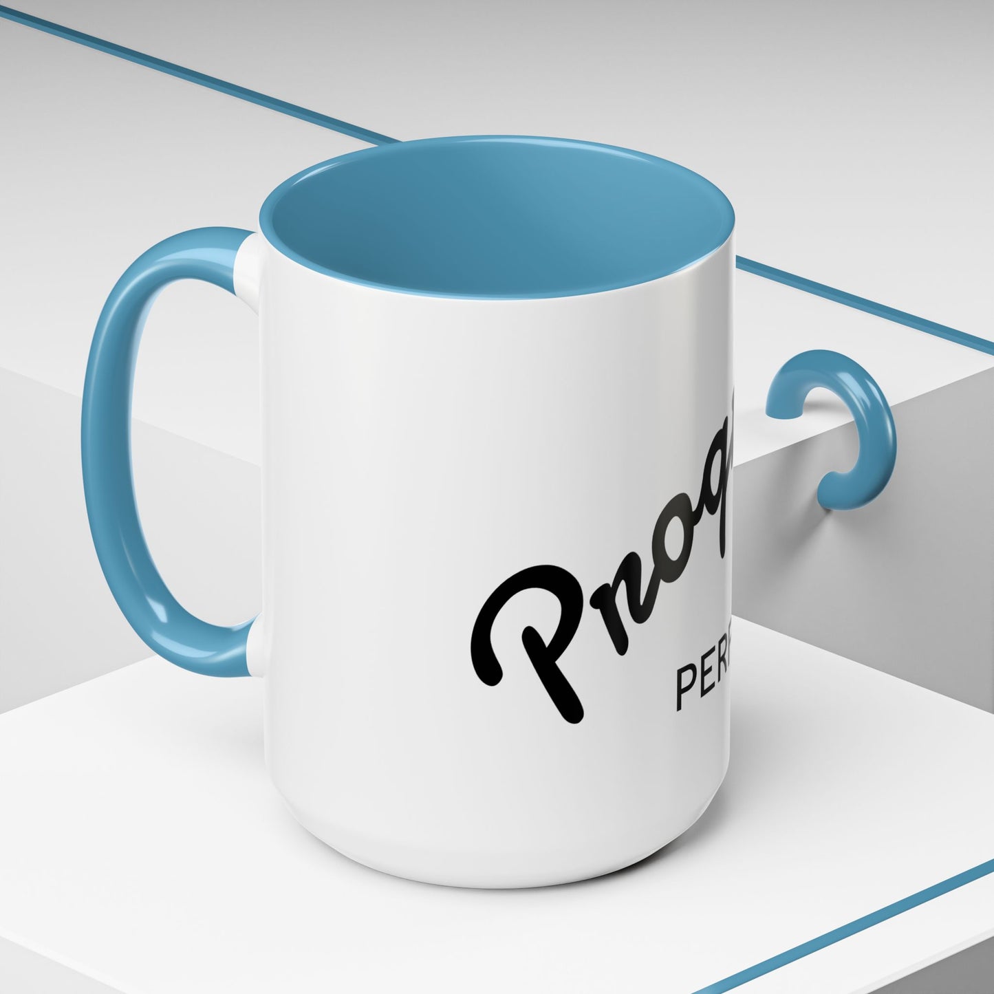 Motivational Accent Coffee Mug "Progress over Perfection"